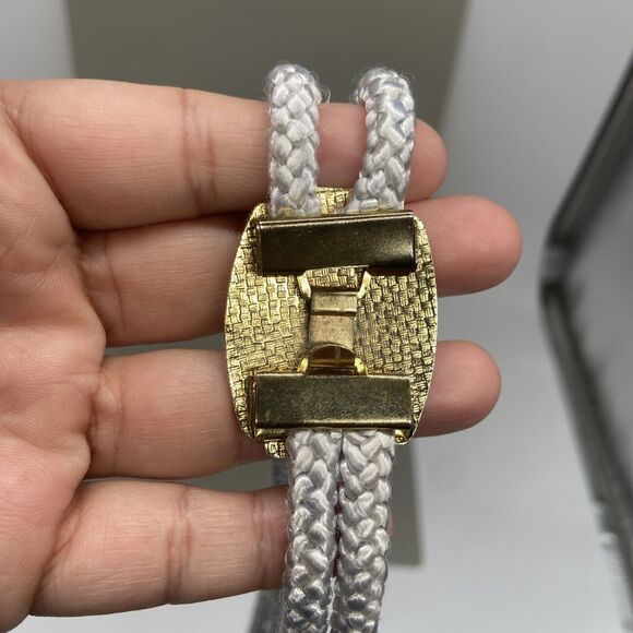 VTG 80s/90s Stretch Waist Belt Braided Cord Gray Cloisonne Butterfly Rose Buckle - Picture 3 of 11